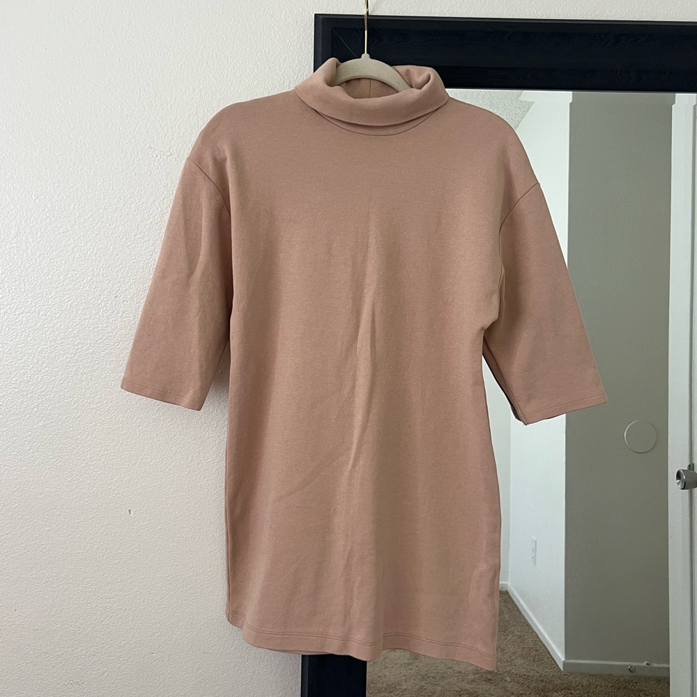 Zara Turtleneck Short-Sleeve Dress